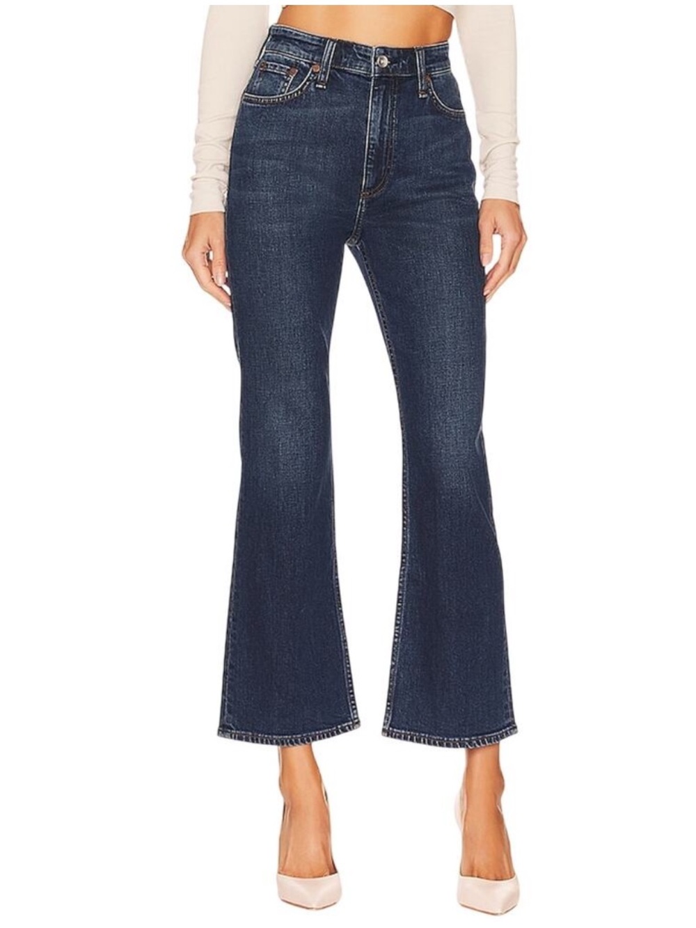 Rag & Bone Casey High Rise Ankle Flare Chelsea Wash Size 30 Minimalist Casual